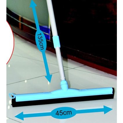 Floor squeegee with rubber and telescopic pole, 135 cm