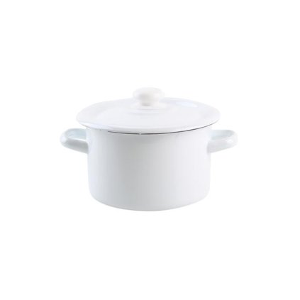 POT WITH LID ENAMEL 2L, WHITE