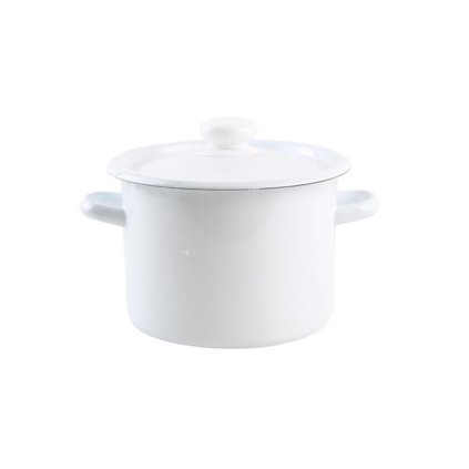 POT WITH LID ENAMEL 3L, WHITE