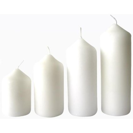 Advent candle white 4 sizes, diameter 4 cm