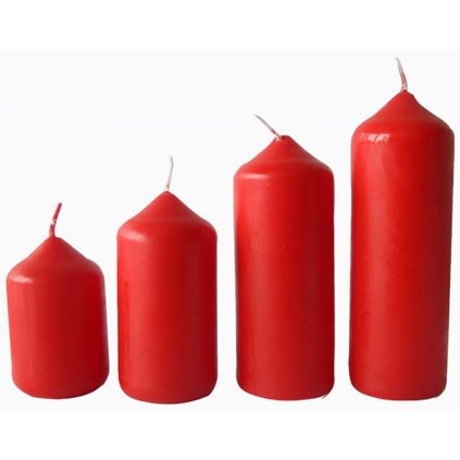 Advent candle red 4 sizes, diameter 4 cm