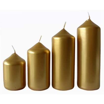 Advent candle gold 4 sizes, diameter 4 cm