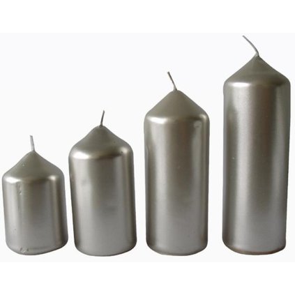 Advent candle silver 4 sizes, diameter 4 cm