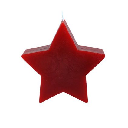 STAR candle, RED, 375G, 14,1x4,5x13,8 CM