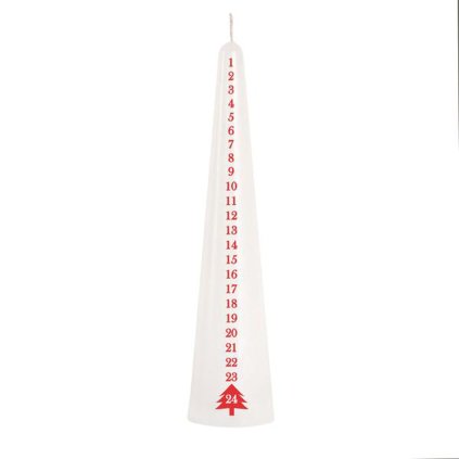 ADVENT CONICAL CANDLE, 25CM, WHITE
