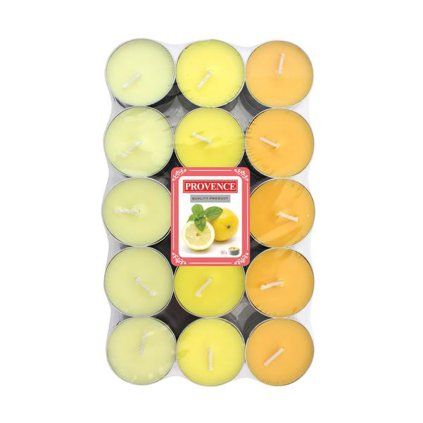 PROVENCE tea light candle, 30 pcs, lemon
