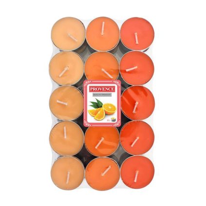 ORANGE TEA LIGHT CANDLE, 30PCS