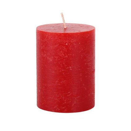 RUSTIC CANDLE 7,5X10CM, RED