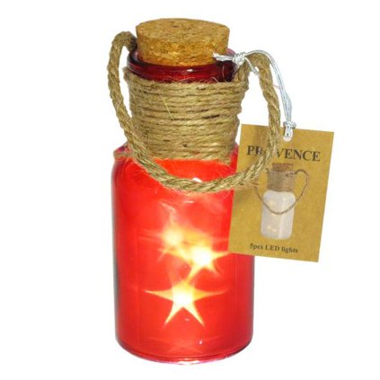 LED LIGHT WITH RED COLOUR IN GLASS BOTTLE