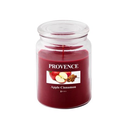 CANDLE IN GLASS WITH LID 510G, APPLE+CINNAMON