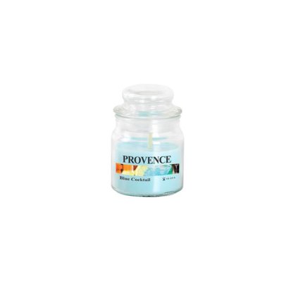 CANDLE IN GLASS WITH LID 70G, BLUE COCKTAIL