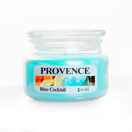 CANDLE IN GLASS WITH LID 200G BLUE COCKTAIL