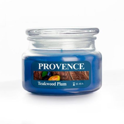 CANDLE IN GLASS WITH LID 200G TEAKWOOD PLUM,1 WICK