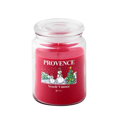 CANDLE IN GLASS WITH LID 510G SNOWMAN