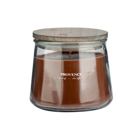 CANDLE WOODEN WICK 250 G, CIGARS/WHISKEY