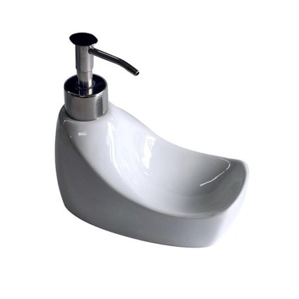Soap dispenser, ceramic, white