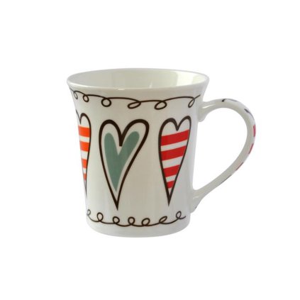 MUG, HEART MOTIF, 350ML, 8,5X9CM
