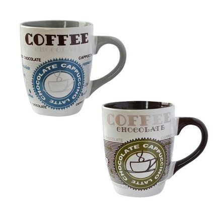 Ceramic mug TORO 350ml coffee green/blue