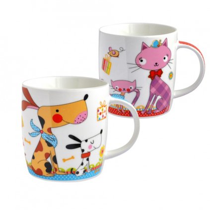 MUG 390ML, PORCELAIN, CAT / DOG 9X9CM