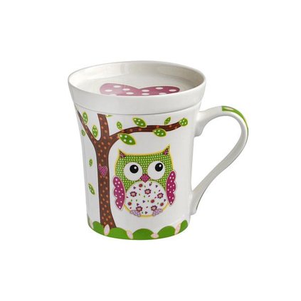 MUG "OWL" WITH TEA TRAY, 270ML