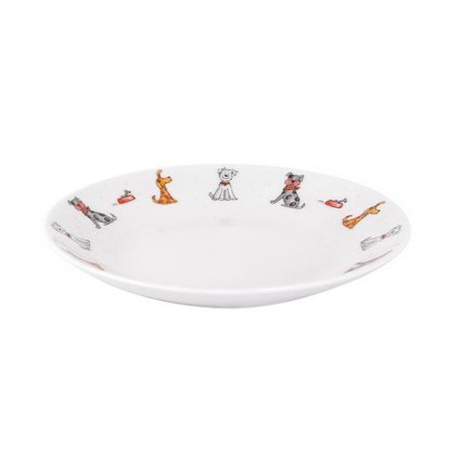 PLATE "CAT" AND "DOG" 20CM, CERAMIC, ASSORTED