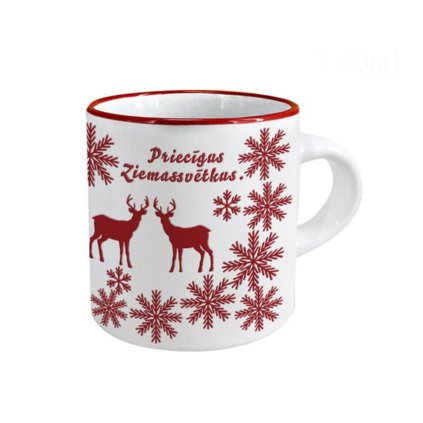MUG WITH CHRISTMAS MOTIF REINDEER 140ML CERAMICS LTC