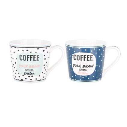 COFFEE MUG 380ML CERAMIC 2 ASSORT