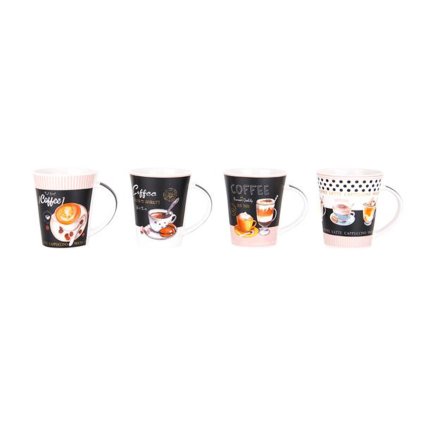 COFFEE MUG 350ML CERAMIC 4 ASSORT