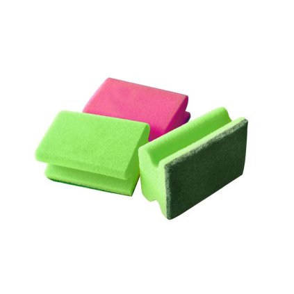 DISH SPONGE, SHAPED, 6PCS, 90X70X40MM