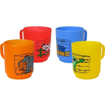 Mug matt, decor animals, plastic, volume 250 ml, 7,6 x 8,5cm