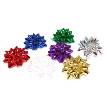METALLIC ROSETTES MEDIUM 8CM - MIX