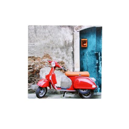 PAINTING "MOTORBIKE", PRINT ON CANVAS, 20X20CM