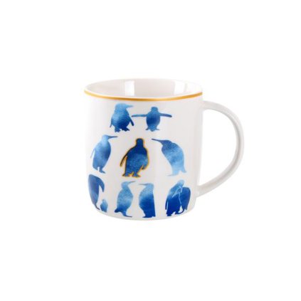WHITE MUG WITH BLUE PRINT 8,7X9,5CM, ASSORT