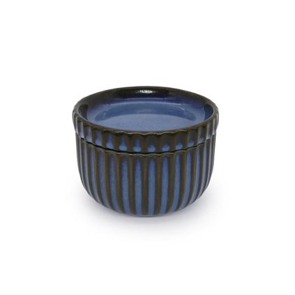 BOWL WITH LID 290ML STONEWARE BLUE