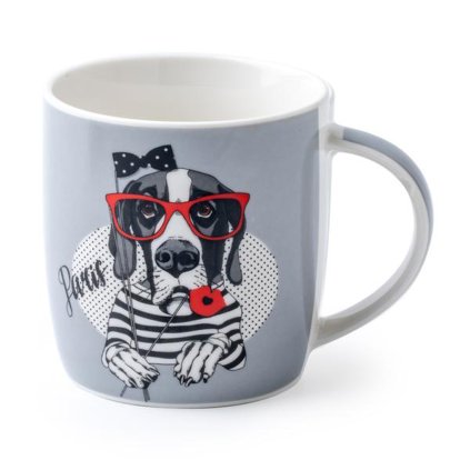 MUG 350ML, DOG 9X9CM 2ASSORT