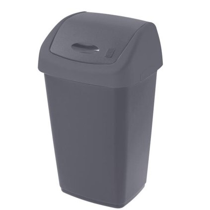 WASTE BIN SWING AURORA, VOLUME 15L, ANTHRACITE