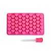 SILICONE MOULD FOR HEARTS 55PCS WITH PIPETTE, PINK