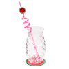 SET OF 4 STRAWS, 4 COLOURS AND 4 MELON PATTERNS PLASTIC