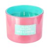 CANDLE IN GLASS PINK/TURQUOISE 10,9X8CM 292G