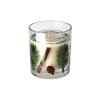 CHRISTMAS CANDLE IN GLASS PINE LEAVES 8X9CM 206G
