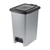 FOOTED WASTE BASKET, 27X36,5X44CM, LIGHT SILVER