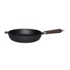 PAN 24CM CAST IRON, HANDLE BEECH WOOD, HOOK AT THE END