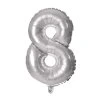 BALLOON NUMERAL 8, 30CM, MATT SILVER