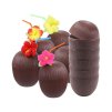 BEAUTY SHAPED COCONUT WITH FLOWER BIRD 10x12.5XCM PP