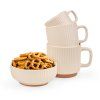 MUG 180ML RIBBED CERAMIC CREAM WHITE