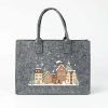 CHRISTMAS FELT BAG GREY 30X16X42CM