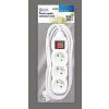 3 m Extension Cable with Switch and 3 Sockets, White