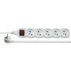 3 m Extension Cable with Switch and 5 Sockets, White