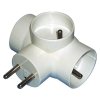 SOCKET 3X ROUND, WHITE
