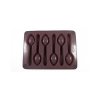Silicone mould for ice/chocolate, spoon shape, grey-brown